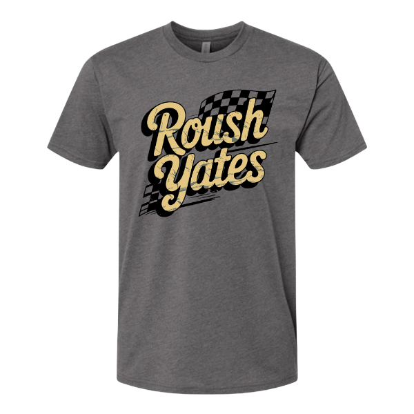 VINTAGE CHECKERED FLAG T-SHIRT, HEATHER GREY