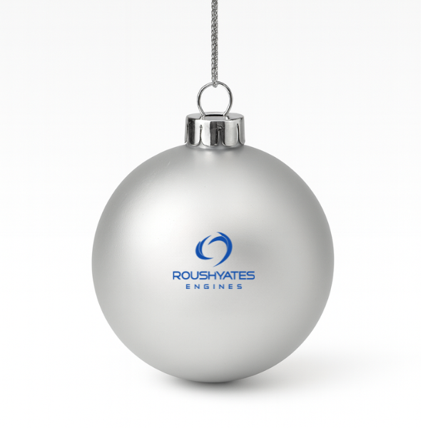 ROUSH YATES ENGINES SILVER CHRISTMAS ORNAMENT