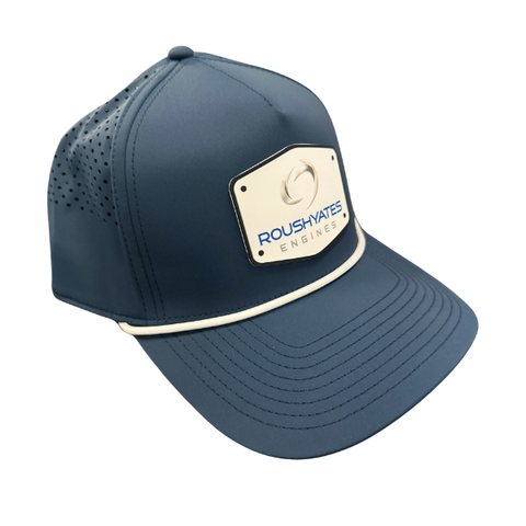 NAVY BLUE/WHITE PATCH HAT WITH ROPE