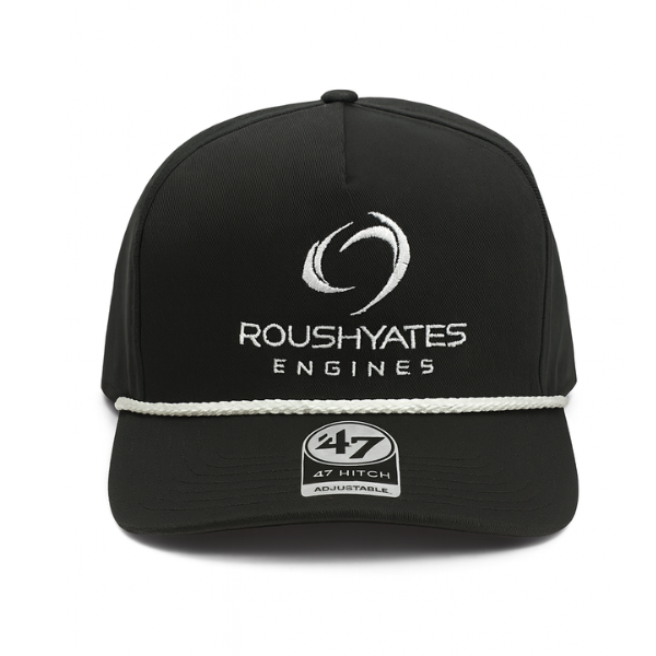 BLACK AND WHITE TRUCKER HAT WITH ROPE