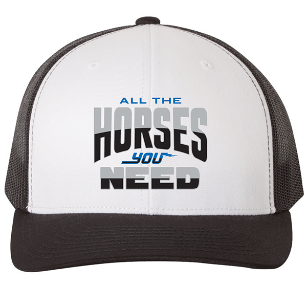 ALL THE HORSES 2 TONE EMBROIDERED HAT - WHITE/BLACK