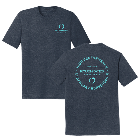 ROUSH YATES ENGINES PERFORMANCE TEE, NAVY HEATHER