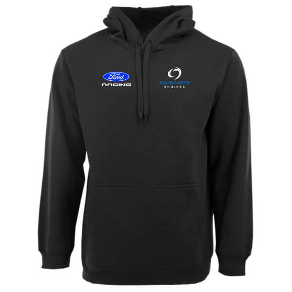 HEAVYWEIGHT FLEECE HOODIE - BLACK WITH FORD RACING BLUE OVAL