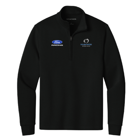 1/4 ZIP EMBROIDERED FORD RACING PULLOVER - BLACK