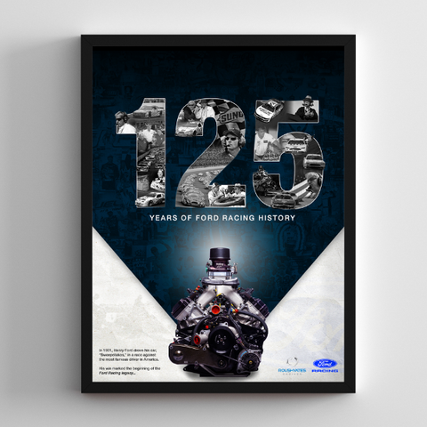 125 YEARS OF FORD RACING HISTORY POSTER – 24x36 | RYE TRIBUTE