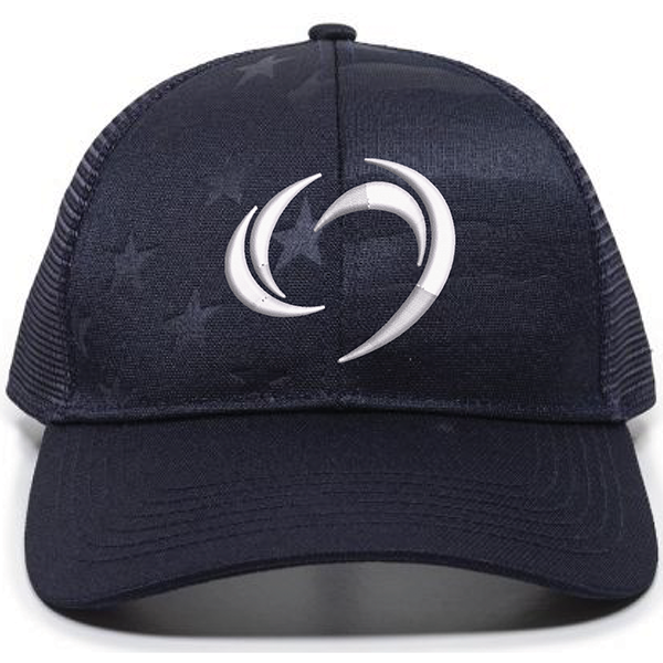 STARS AND STRIPES EMBOSSED STORM HAT, NAVY BLUE