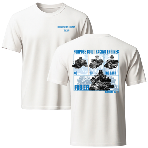 ROUSH YATES ENGINE HISTORY T-SHIRT, WHITE