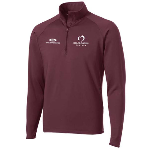 1/4 ZIP EMBROIDERED STRETCH LOGO PULLOVER - MAROON